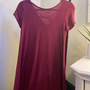 maroon t shirt dress